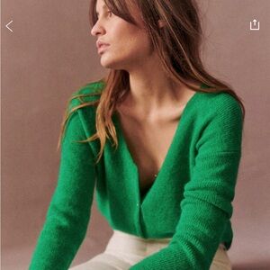 Sezane Barry Cardigan Bright Green - Size XXS